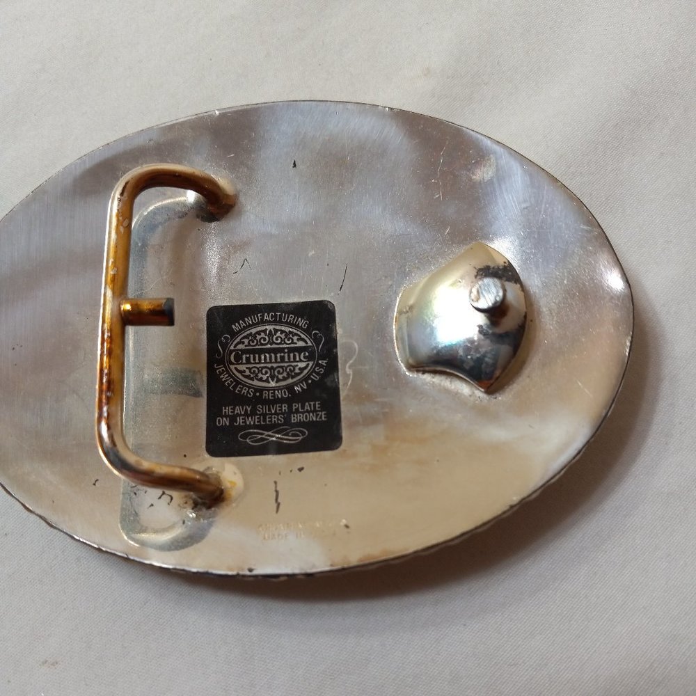 Heavy Silver Plate on Jewelers Bronze Belt Buckle With "R" - Picture 2 of 4